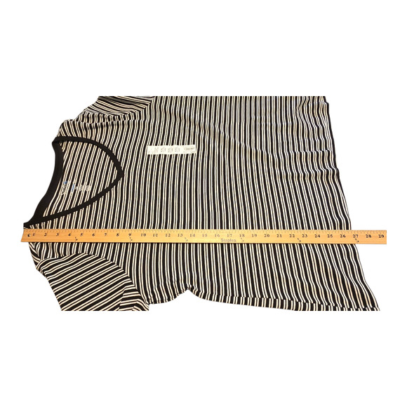 Croft & Barrow Womens The Classic Tee Size XXL Black/White Stripe V-Neck NWT - Picture 10 of 11